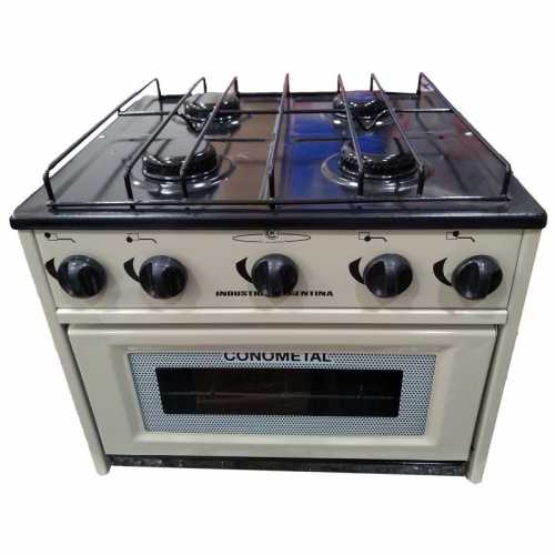 ANAFE DE 4 HOR. CON HORNO/VISOR/ MECH. ENLOZ